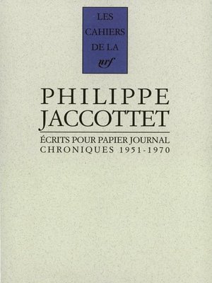 cover image of Écrits pour papier journal. Chroniques (1951-1970)